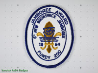 Click to enlarge 1984 - 6th New Brunswick Jamboree - Jamboree Award